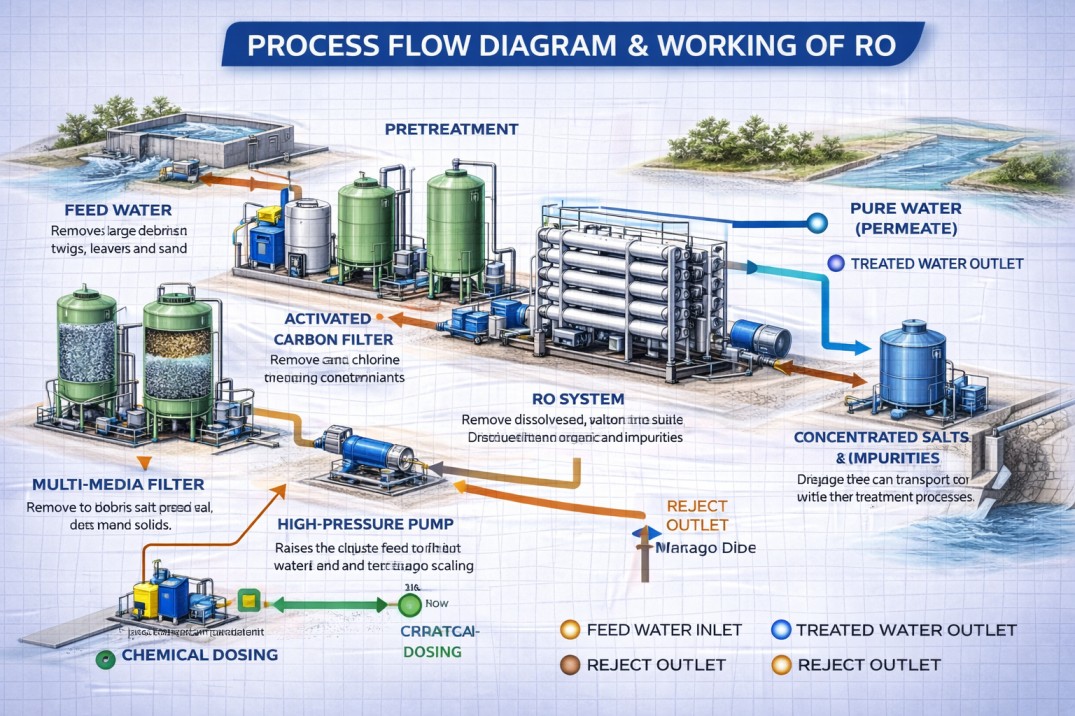 Reverse Osmosis (RO) Systems process diagram